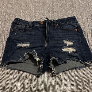 Universal Thread Dark Blue Distressed Jean Shorts